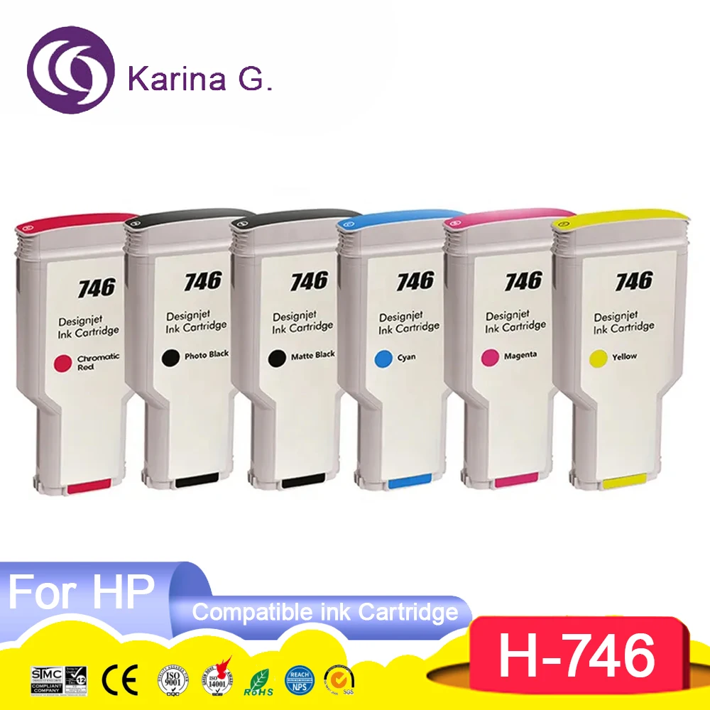 

746 Premium Compatible Color Inkjet Tinta Cartucho Ink Cartridge for HP HP746 DesignJet Z6 Z9 Printer