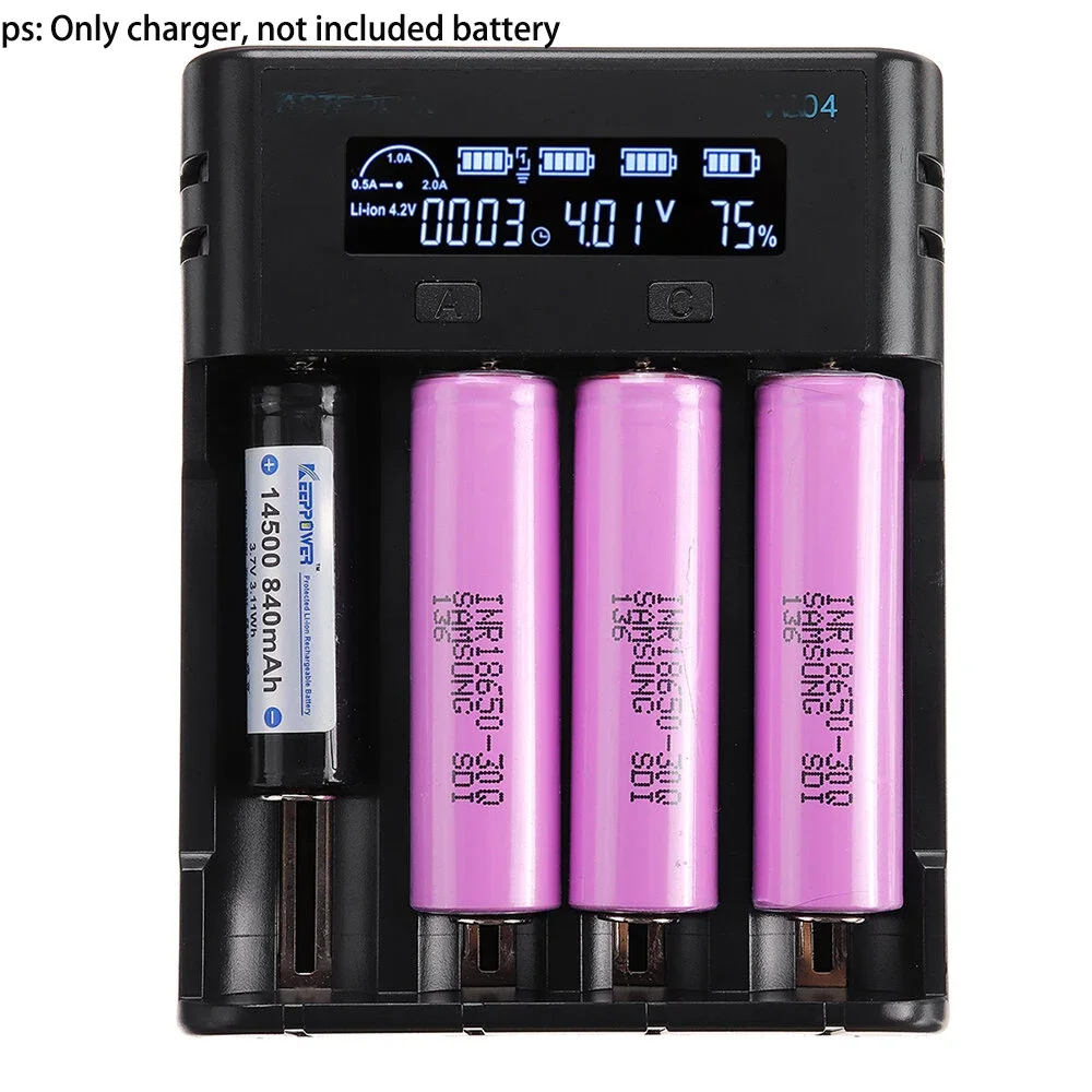 

New D4 Micro USB 2A Quick Charge Li-ion Ni-MH Battery Charger Current Optional USB Charger For 18650 26650 21700 AA AAA Battery