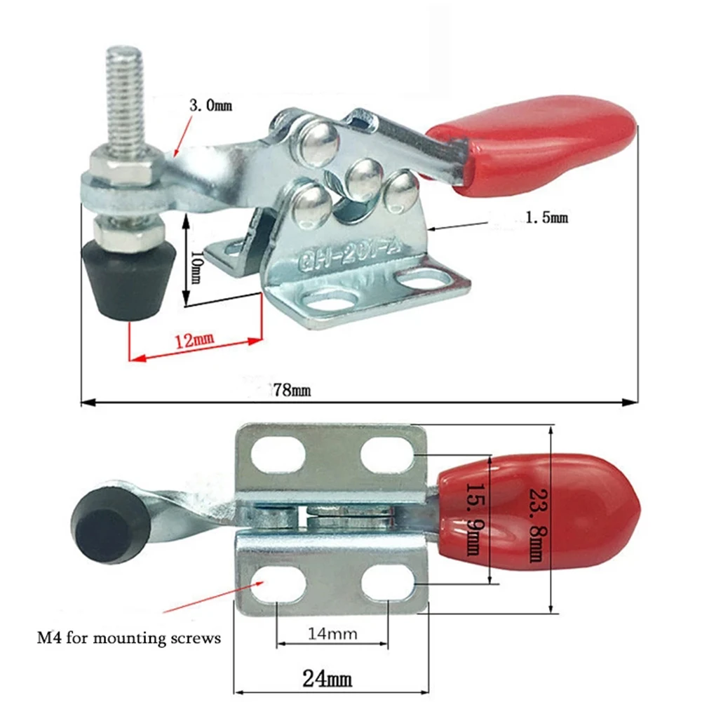 Replacement Durable Toggle Clamp Retracted Clamp 27Kg/ 60Lbs 5pcs 80mm GH-201A Metal Rubber Cushion Hand Tools
Replacement Durable Toggle Clamp Retracted Clamp 27Kg/ 60Lbs 5pcs 80mm GH-201A Metal Rubber Cushion Hand Tools