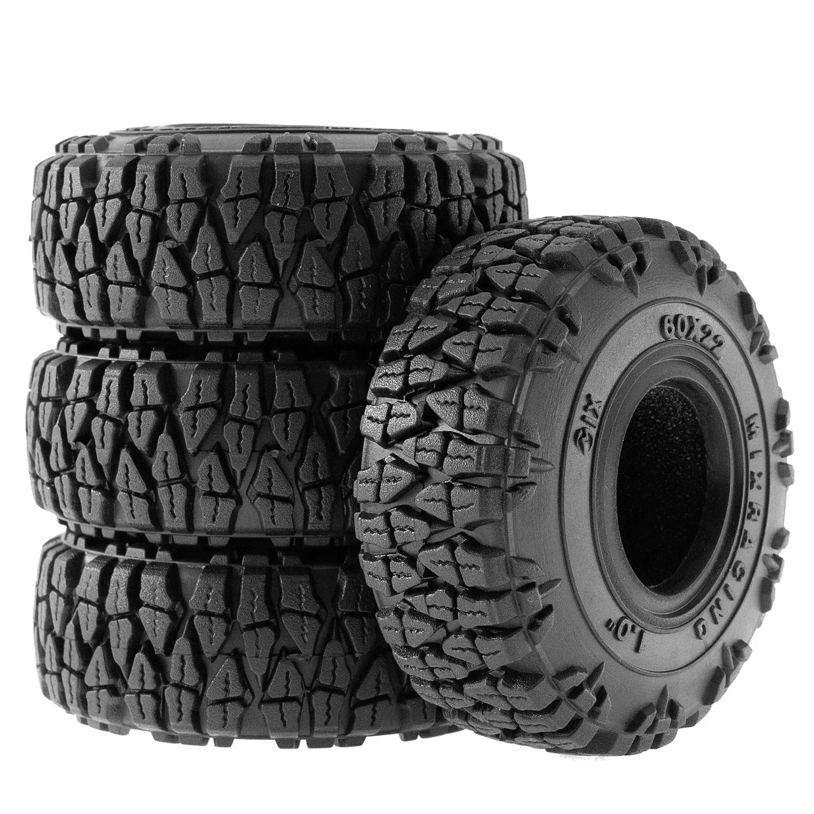 

4pcs 58mm 1.0" Soft Rubber Wheel Tire Mud Tire for 1/18 1/24 RC Crawler Car Axial SCX24 Bronco AX24 TRX4M FMS FCX24 Enduro24