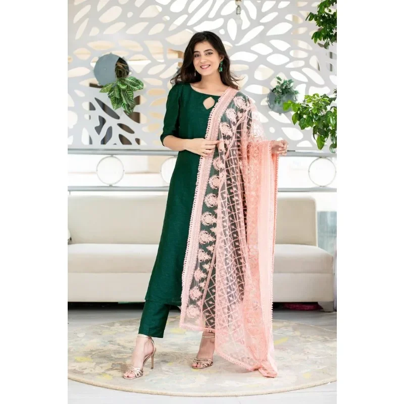 Women Kurti Palazzo Dupatta Indian Handmade Wedding Party Wear Salwar Kameez Set
Women Kurti Palazzo Dupatta Indian Handmade Wedding Party Wear Salwar Kameez Set