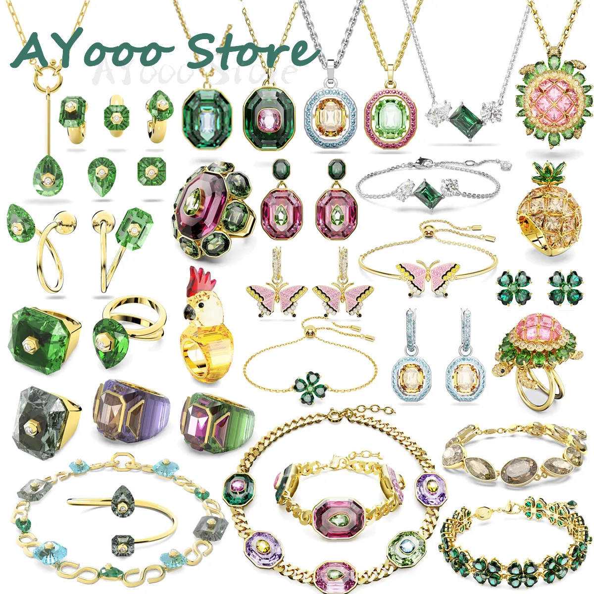 2024 New Fine Jewelry Set High Quality Crystal Charm Women's Necklace Earrings Bracelet Rings Down Party Gifts
2024 New Fine Jewelry Set High Quality Crystal Charm Women's Necklace Earrings Bracelet Rings Down Party Gifts