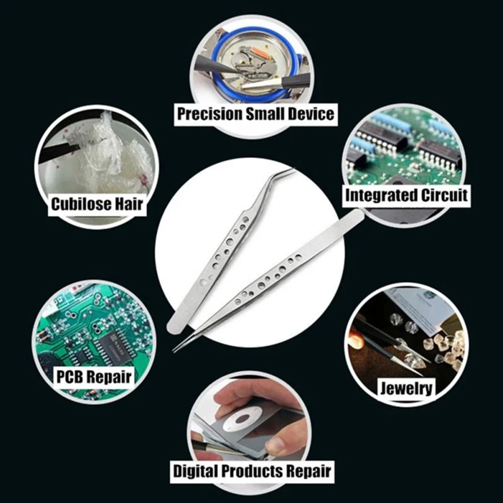 Precision Industrial Tweezers Stainless Steel Forceps Anti Magnetic For Precision Small Parts Wrist Watch Repair Hand Tool
Precision Industrial Tweezers Stainless Steel Forceps Anti Magnetic For Precision Small Parts Wrist Watch Repair Hand Tool