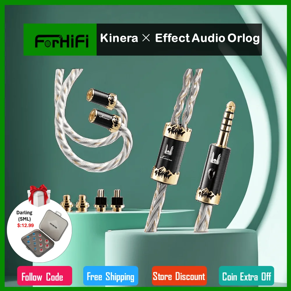 Kinera × Effect Audio Orlog Top-quality Professional UP-OCC 4/8 Core Earphone Cable for Stage & Studio with 2 Pin 0.78, MMCX 
Kinera × Effect Audio Orlog Top-quality Professional UP-OCC 4/8 Core Earphone Cable for Stage & Studio with 2 Pin 0.78, MMCX