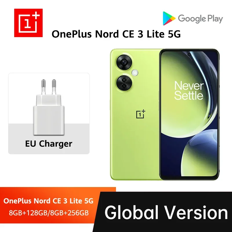 

OnePlus Nord CE 3 Lite 5G Global Version 8GB 128GB Cellphone 108MP Camera SUPERVOOC 67W 5000mAh Battery Mobile Phone