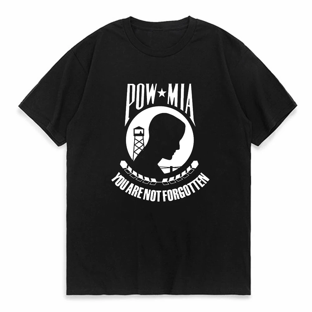 

POW MIA You Are Not Forgotten men T-shirt 100% cotton Man Short Sleeve T Shirt Tee Tops Clothing