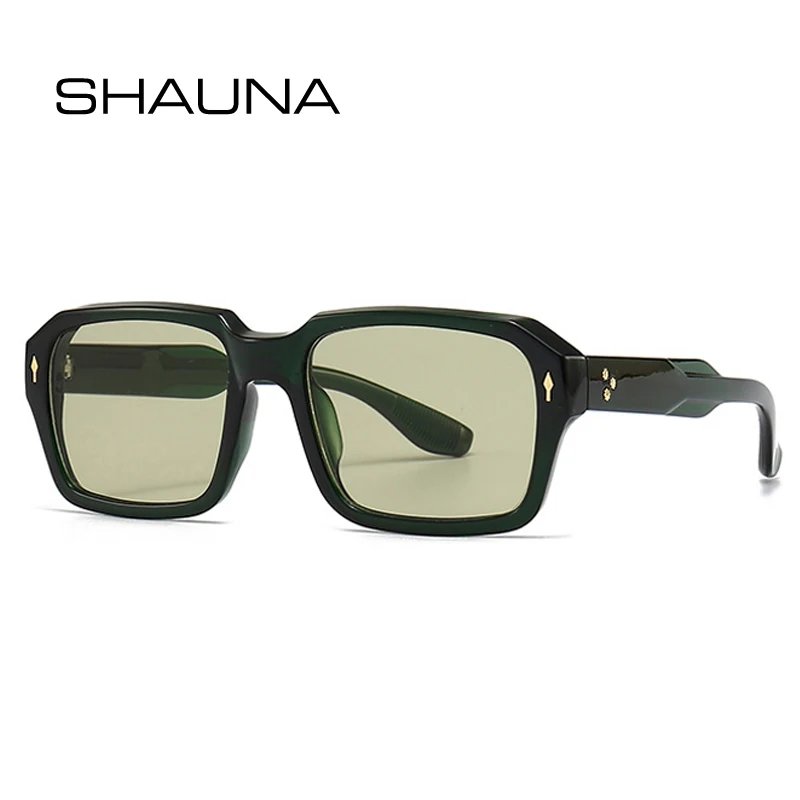 SHAUNA Retro Rivets Men Punk Gradient Sunglasses Fashion Square Women Green Tea Sun Glasses
SHAUNA Retro Rivets Men Punk Gradient Sunglasses Fashion Square Women Green Tea Sun Glasses