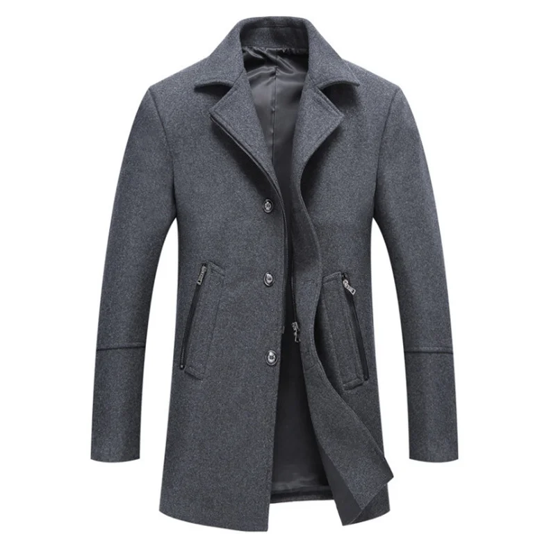 New Winter Wool Coat Men Single Breasted Grey Long Trench Coat Casual Wool & Blends Jacket Slim Fit Fashion Mens Woolen Overcoat
New Winter Wool Coat Men Single Breasted Grey Long Trench Coat Casual Wool & Blends Jacket Slim Fit Fashion Mens Woolen Overcoat