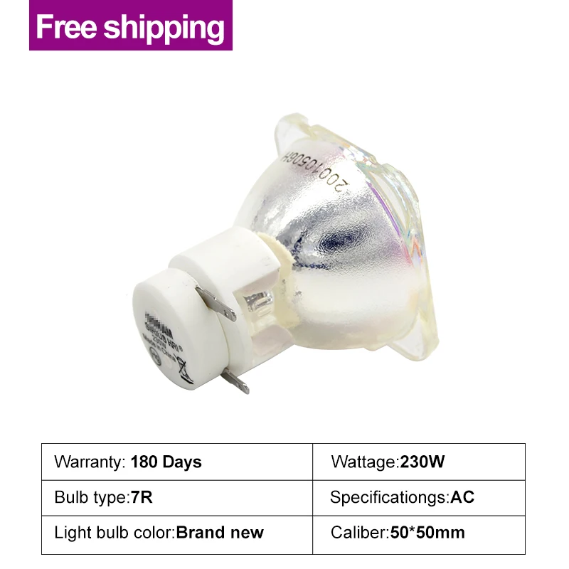 

Free shipping Stage light 200W 5R / 7R 230W Metal Halide Lamp moving beam lamp 230 beam Platinum Metal Halogen Lamps Follow spot