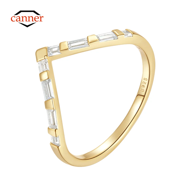 CANNER 925 Sterling Silver Original Ring For Women Wedding Personality V-Shaped Classic Diamond Ladie Ring Eternity Fine Jewelry
CANNER 925 Sterling Silver Original Ring For Women Wedding Personality V-Shaped Classic Diamond Ladie Ring Eternity Fine Jewelry