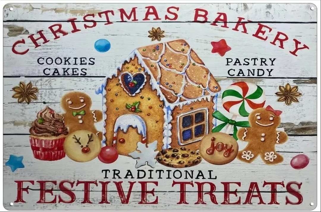 Christmas Bakery Vintage Gingerbread House Sign, Vintage Christmas Sign, Cute Gingerbread Men Wall Art Home Decoration
Christmas Bakery Vintage Gingerbread House Sign, Vintage Christmas Sign, Cute Gingerbread Men Wall Art Home Decoration