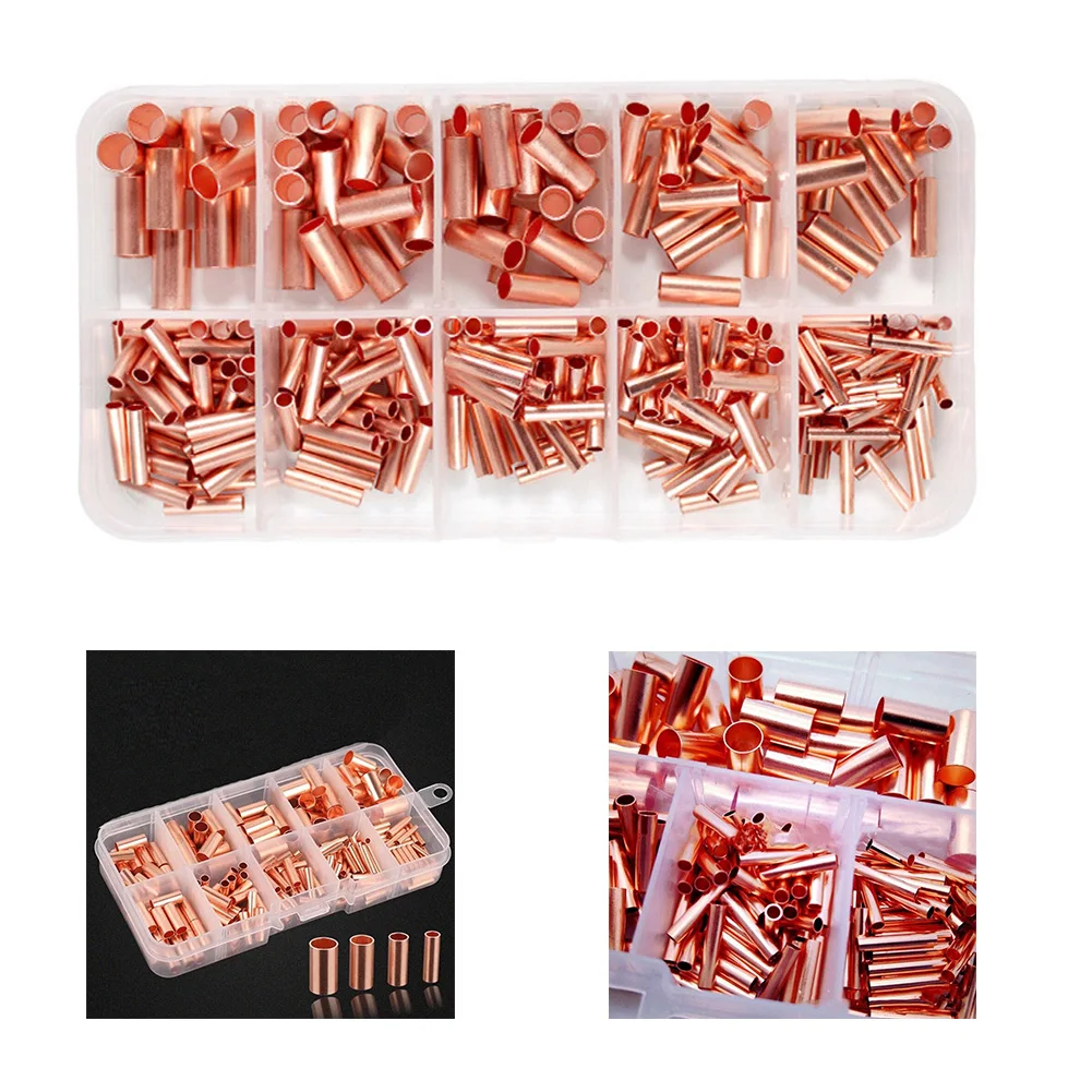 210Pcs GT1.5-6mm Copper Tube Butt Pipe Wire Cable Crimp Connectors Terminal Kit Tube Terminal Cable Lug Bootlace Tool Parts
210Pcs GT1.5-6mm Copper Tube Butt Pipe Wire Cable Crimp Connectors Terminal Kit Tube Terminal Cable Lug Bootlace Tool Parts