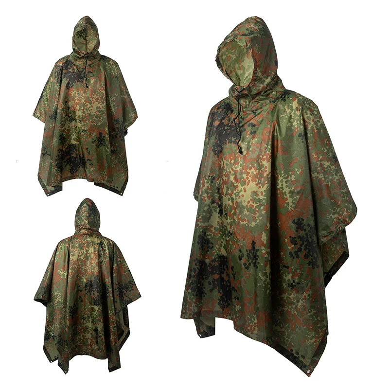 

Multifunctional Raincoat Waterproof Poncho Camouflage Cover For Camping Hunting Clothes Shelter Tent Military Emergency Raincoat