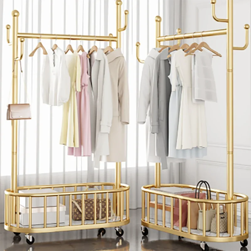 Wheels Bedroom Clothing Rack Metal Golden Modern Portable Hanger Wall Mount Drying Aesthetic Perchero Furniture Living Room
Wheels Bedroom Clothing Rack Metal Golden Modern Portable Hanger Wall Mount Drying Aesthetic Perchero Furniture Living Room