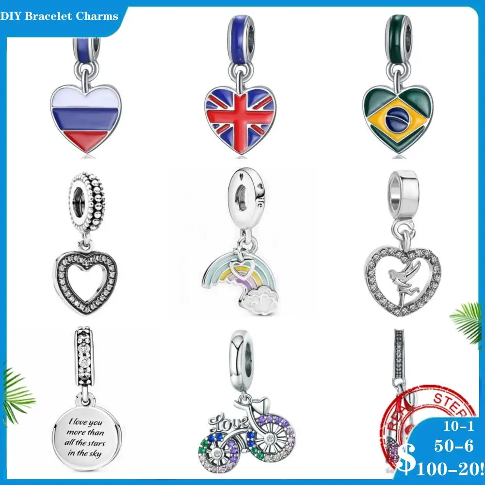 New 925 Sterling Silver Pendant National flag rainbow dangle bicycle heart charm bead charms fit original Pandora bracelets
New 925 Sterling Silver Pendant National flag rainbow dangle bicycle heart charm bead charms fit original Pandora bracelets