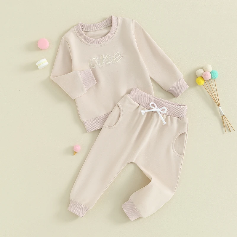 Toddler Baby Pants Outfits Letter Embroidery Long Sleeve Round Neck Sweatshirt and Pants Set Newborn 2 Piece Suits 
Toddler Baby Pants Outfits Letter Embroidery Long Sleeve Round Neck Sweatshirt and Pants Set Newborn 2 Piece Suits
