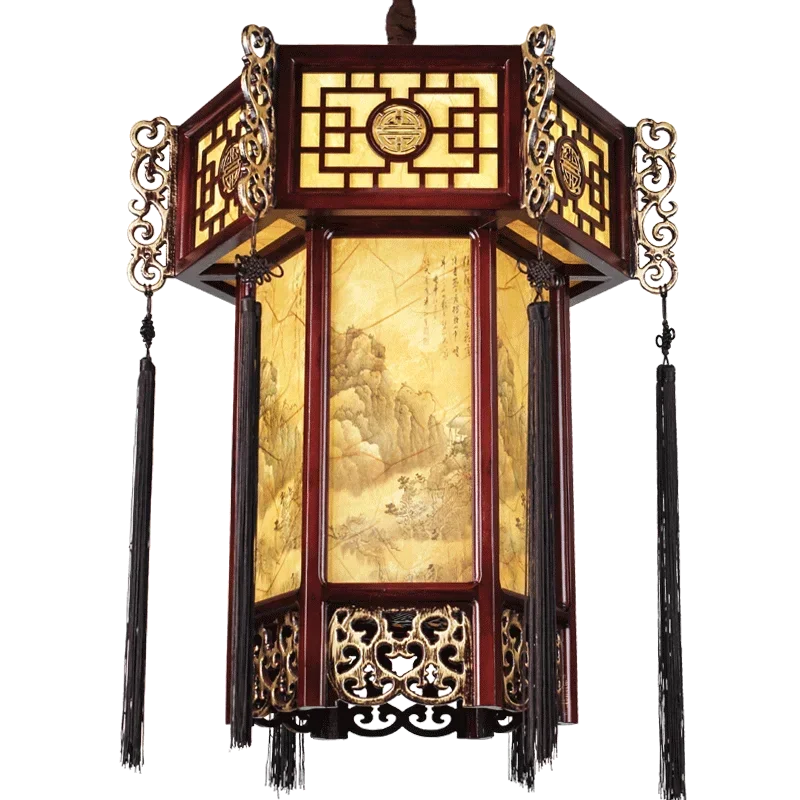 

Yunlang Китайский античный твердый деревянный дворцовый фонарь классический дворцовый фонарь Чайный дом горячий горшок магазин Clubhouseneering Подвесная лампа