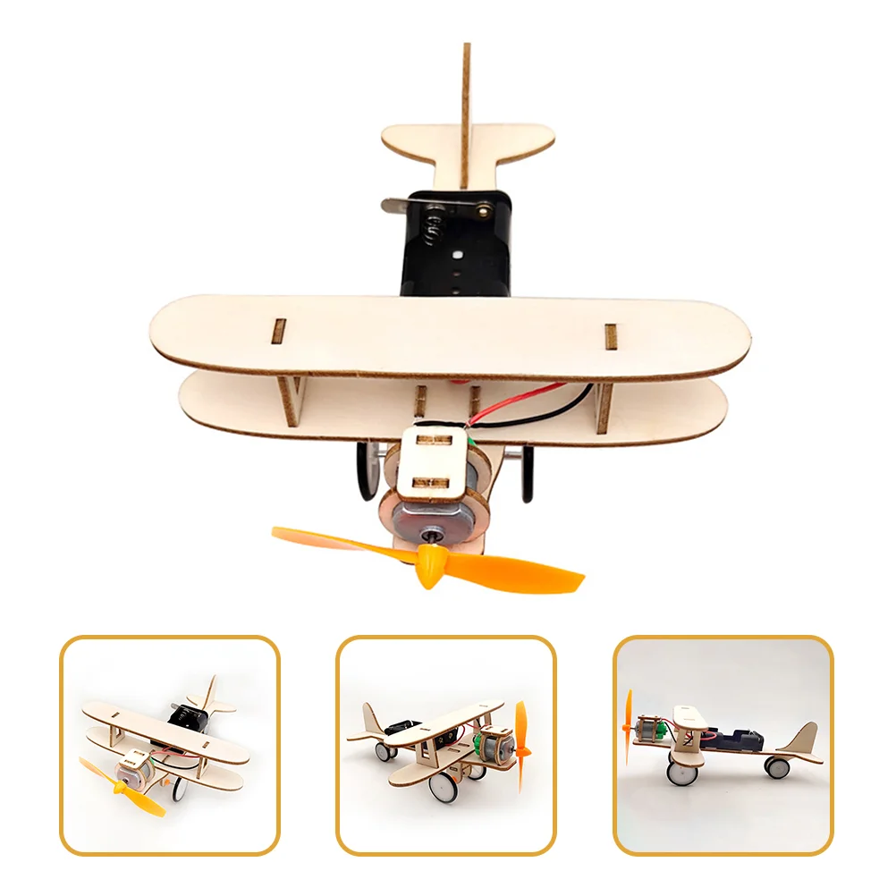 

Airplane Model DIY Wooden Handicraft Assemble Toy Assembly Educational Student Playset