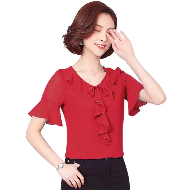 Women summer blouse Elegant ruffle chiffon shirt tops office lady butterfly sleeve blouse blusas 10 colors vintage blusas
Women summer blouse Elegant ruffle chiffon shirt tops office lady butterfly sleeve blouse blusas 10 colors vintage blusas