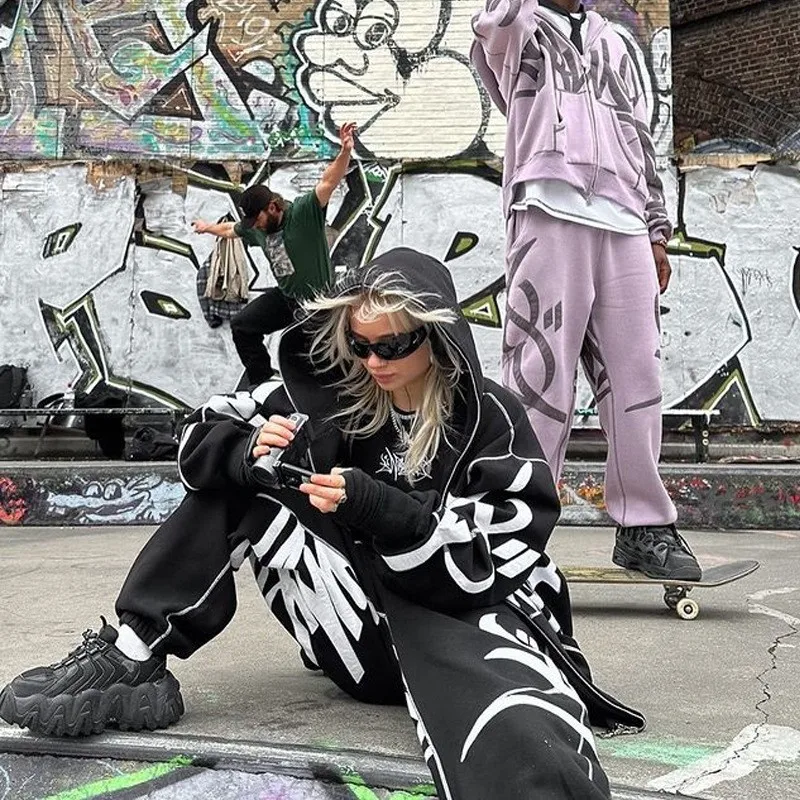 Women Full Zip Up Hoodie Y2k Streetwear Hip Hop Baggy Print Long Sleeve Punk Sweatshirt Autumn Winter Gothic Americanism Coat
Women Full Zip Up Hoodie Y2k Streetwear Hip Hop Baggy Print Long Sleeve Punk Sweatshirt Autumn Winter Gothic Americanism Coat