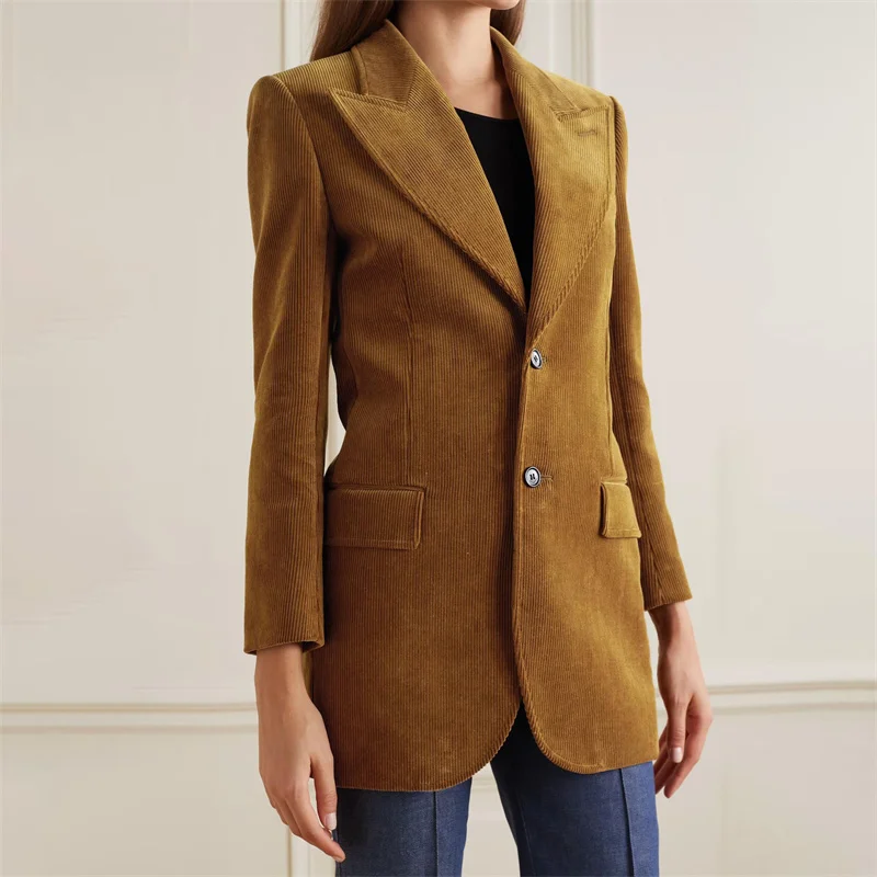 Women's Blazers 2023 Autumn New in Korean Fashion Polo Women's Jacket Corduroy Slim Long Coat High Quality Long Sleeved Top traf
Women's Blazers 2023 Autumn New in Korean Fashion Polo Women's Jacket Corduroy Slim Long Coat High Quality Long Sleeved Top traf