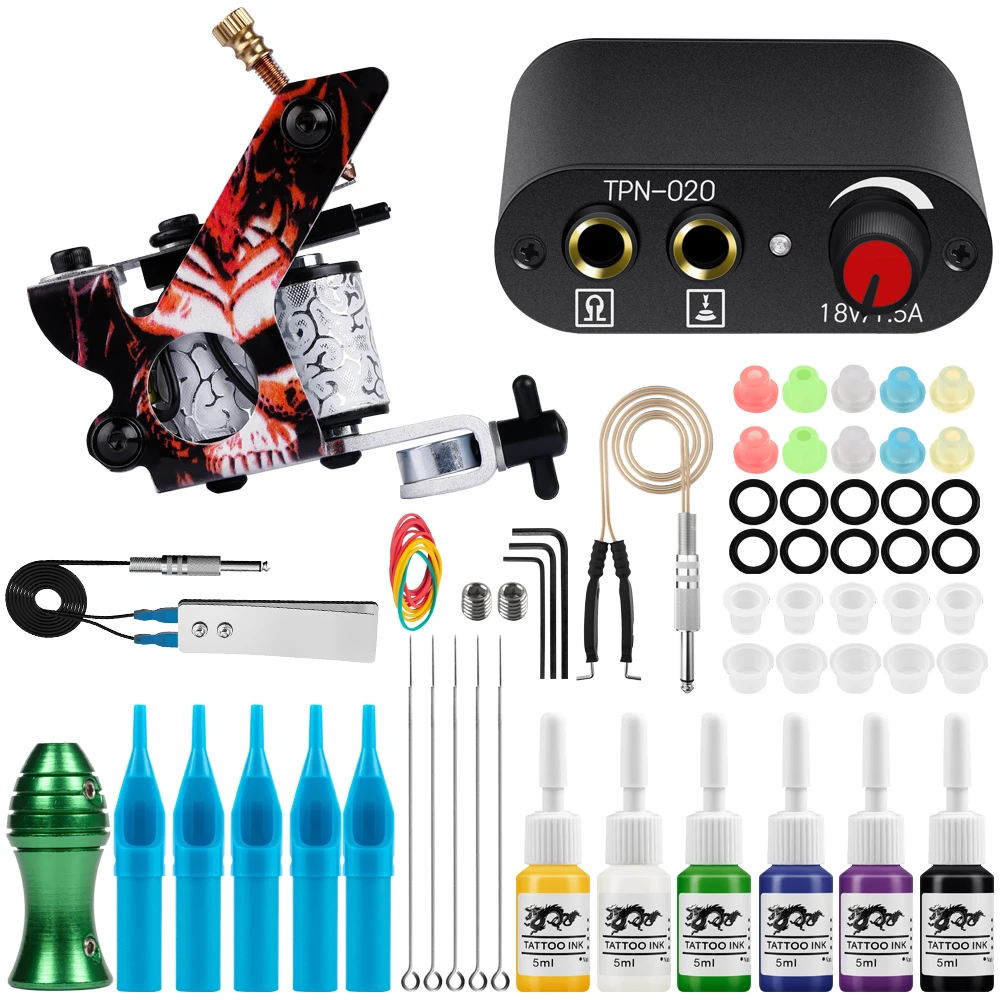 Tattoo Body Art Kit Complete Beginner Tattoo Machine Gun Kit with Power Supply Needles Grips Permanent Tattoo Ink Pigment Set
Tattoo Body Art Kit Complete Beginner Tattoo Machine Gun Kit with Power Supply Needles Grips Permanent Tattoo Ink Pigment Set