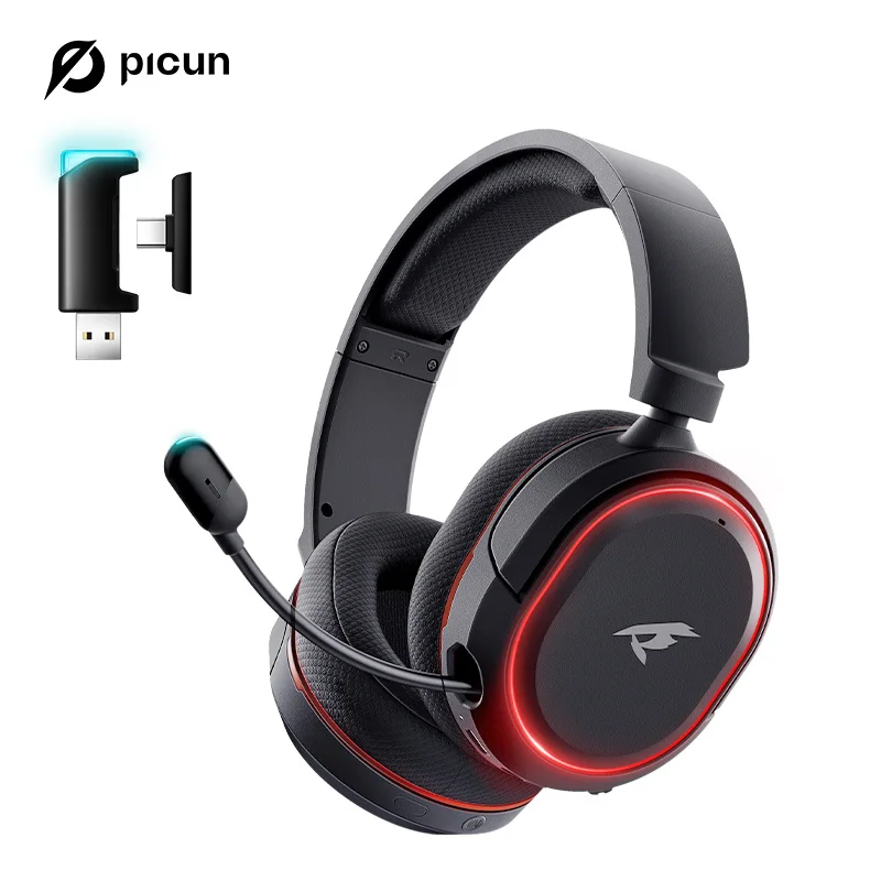 

Picun UG-08S 2.4G Wireless Gaming Headset Bluetooth Headphones 5ms Low Latency 7.1 Surround ENC Mic For PC PS4 PS5 Phone Switch