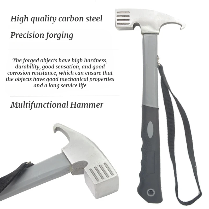 Outdoor multifunctional ground peg hammer camping tent canopy hammer high carbon steel hammer hiking accessories
Outdoor multifunctional ground peg hammer camping tent canopy hammer high carbon steel hammer hiking accessories
