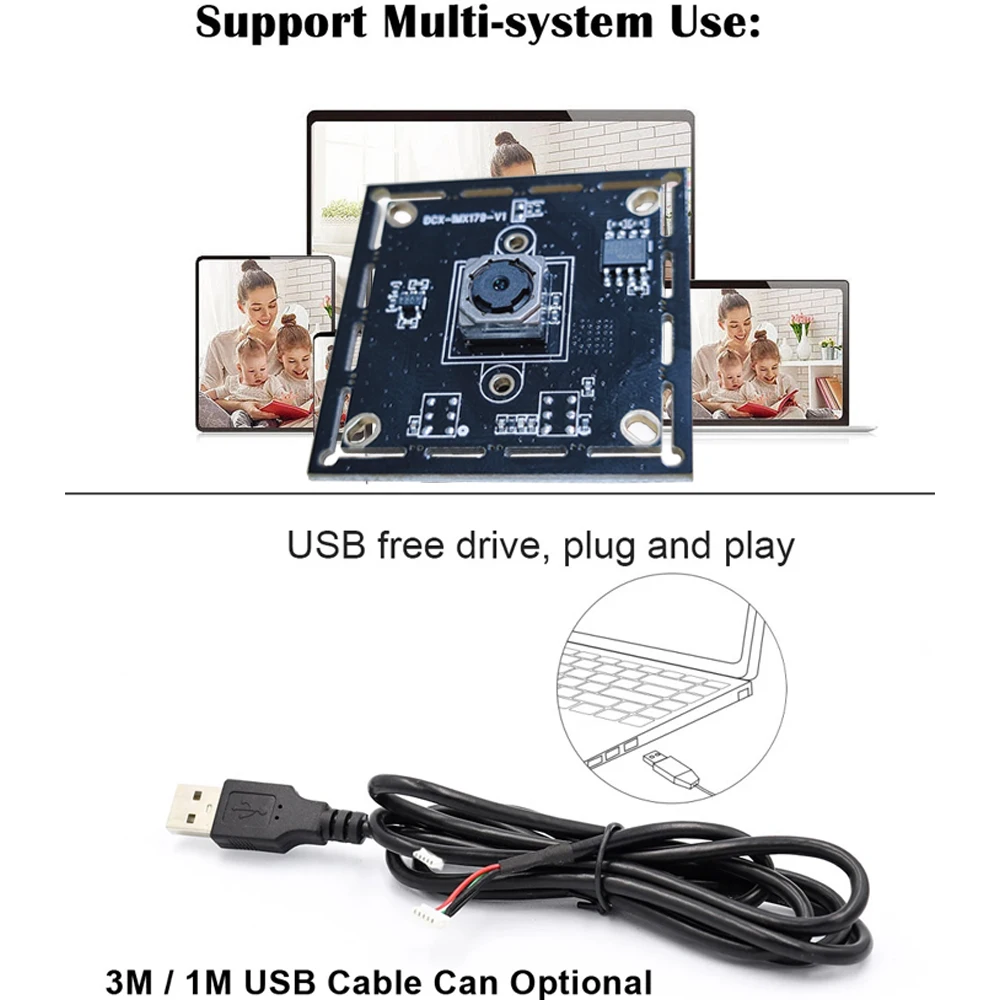 

HD Autofocus 8MP 4K 3264 X 2448 Mjpeg Mini USB2.0 Webcam Board CMOS IMX179 Sensor UVC OTG USB Webcam Module For Windows Android