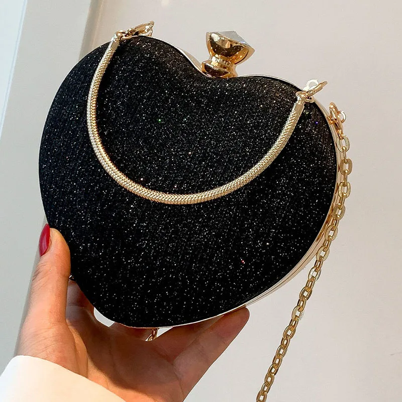 2024 Fashion Love Heart Shaped Clutch Handbag for Women with Metal Top Handle Shiny Wedding Bridal Evening Party Shoulder Bags
2024 Fashion Love Heart Shaped Clutch Handbag for Women with Metal Top Handle Shiny Wedding Bridal Evening Party Shoulder Bags