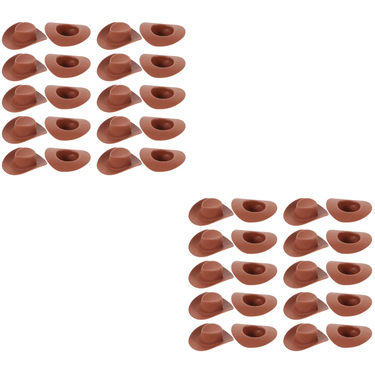 

80 Pcs Mini Cowboy Hat Hats Tiny for House Assorted Miniature Plastic Child Bulk