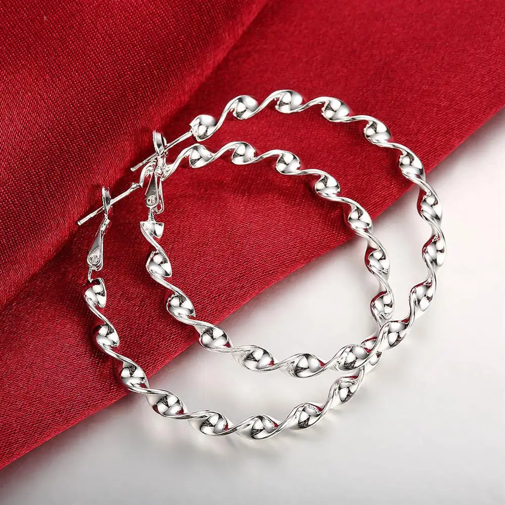 925 Sterling Silver Beautiful 5cm Big Circle Earrings for Woman Fashion Party Wedding Accessories Jewelry Christmas Gifts
925 Sterling Silver Beautiful 5cm Big Circle Earrings for Woman Fashion Party Wedding Accessories Jewelry Christmas Gifts