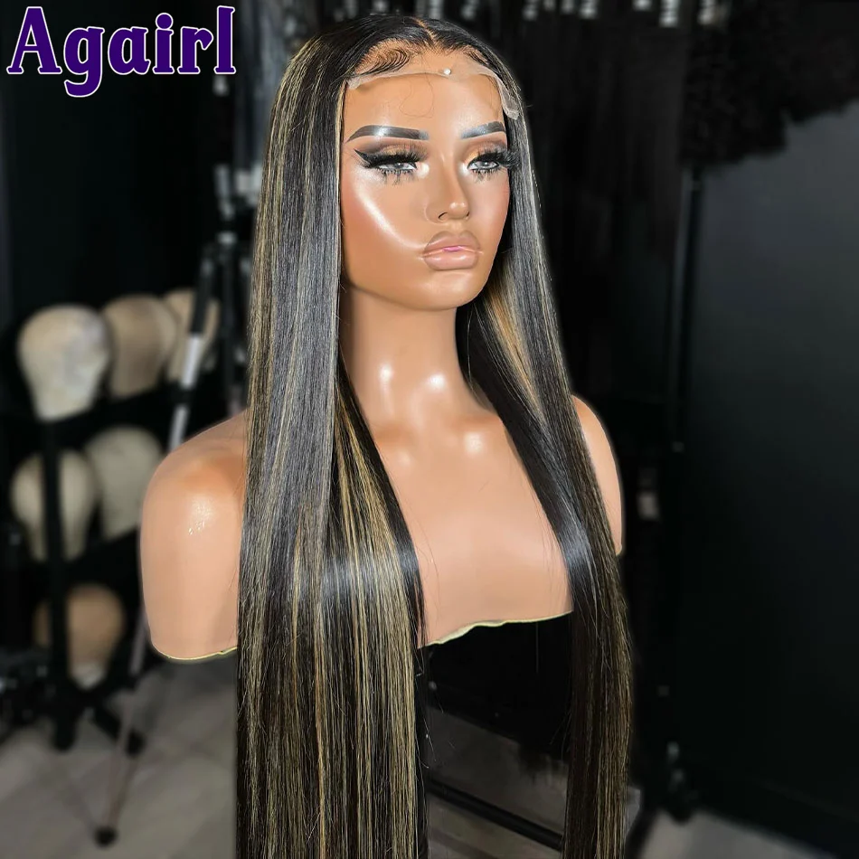 

200% Highlight Blonde 13x4 13x6 Transparent Lace Frontal Human Hair Wigs Glueless Straight Lace Front Wigs for Women Pre Plucked