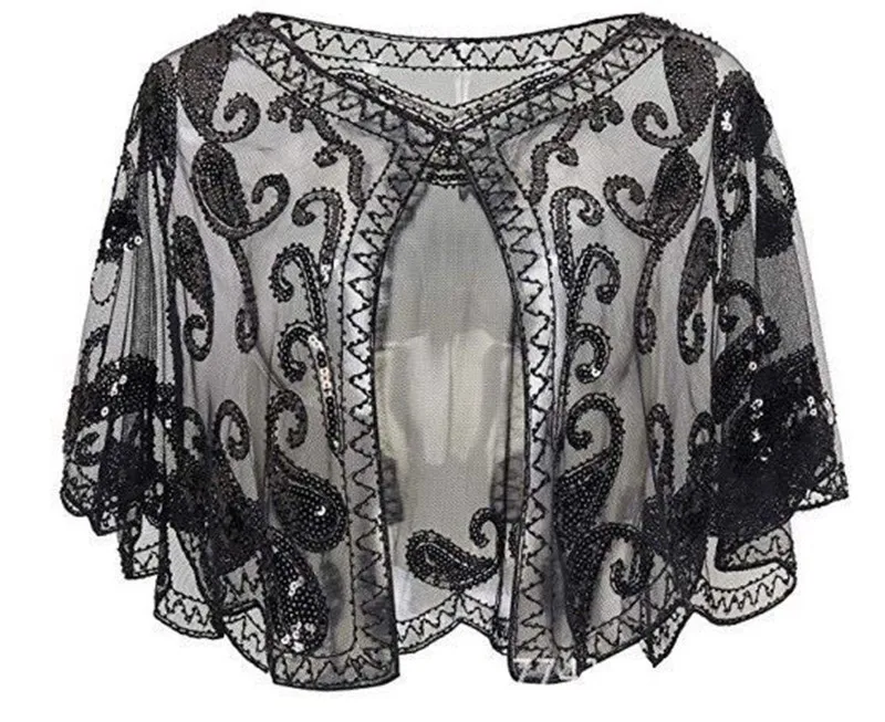 Vintage 1920s Flapper Shawl Sequin Beaded Short Cape Beaded Decoration Gatsby Party Mesh Short Cover Up Dress Accessory
Vintage 1920s Flapper Shawl Sequin Beaded Short Cape Beaded Decoration Gatsby Party Mesh Short Cover Up Dress Accessory