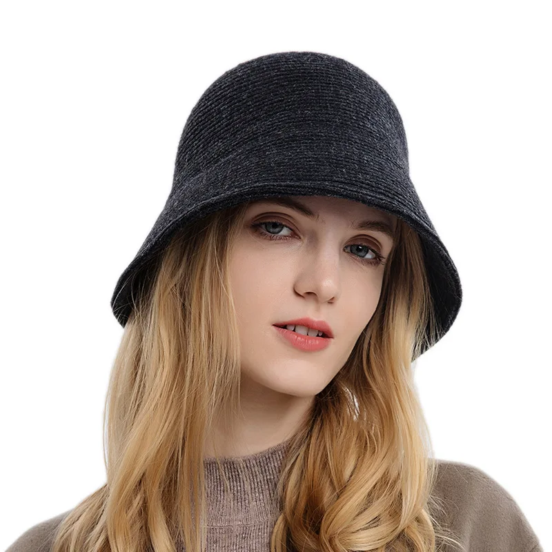 Women's Warm Bucket Hats Winter Fisherman Caps Thick Knitted Panama Cap Fashion Fedora Hat Female Outdoor Windproof Hat
Women's Warm Bucket Hats Winter Fisherman Caps Thick Knitted Panama Cap Fashion Fedora Hat Female Outdoor Windproof Hat
