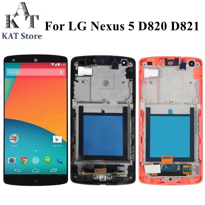 

Original 4.95" LCD Display Touch Screen For LG Google Nexus 5 D820 D821 LCD Digitizer Assembly With Frame Phone Part Replacement