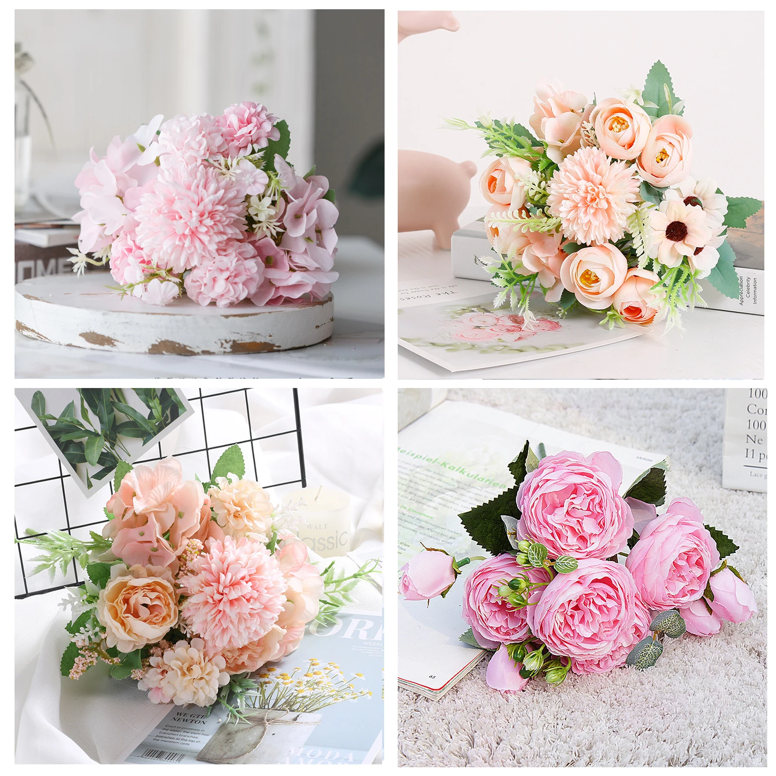 Pink Silk Peony Bouquet Home Decoration Accessories Wedding Party Scrapbook Fake Plants Diy Artificial Roses Flowers
Pink Silk Peony Bouquet Home Decoration Accessories Wedding Party Scrapbook Fake Plants Diy Artificial Roses Flowers