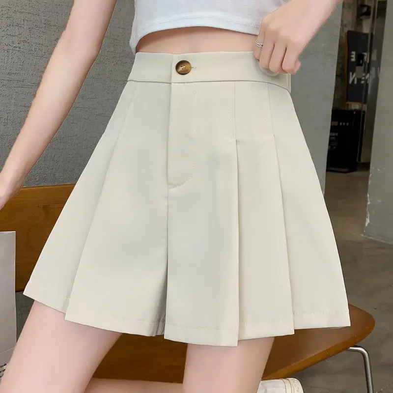 

Юбка-шорты Женская плиссированная с завышенной талией, Модные Простые штаны в Корейском стиле, Повседневная Уличная одежда, A38, на лето