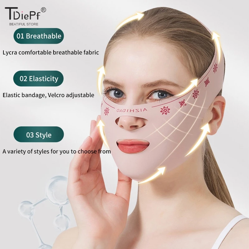 

1*Face-Lift With Sleep Face V Shaper Facial Slimming Bandage Relaxation Shape Lift Reduce Double Chin Face Thining Band Massage