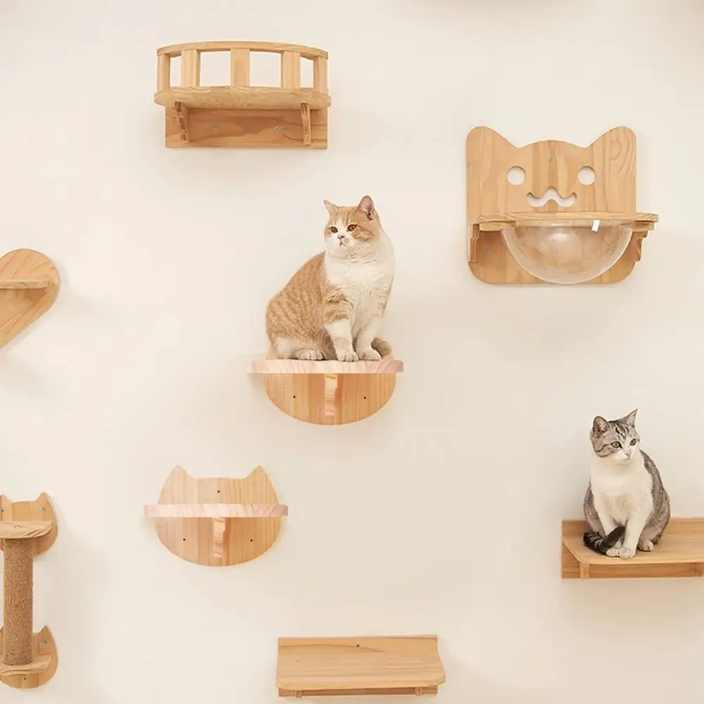 Cat Climbing Shelves Wall Mounted Platform and Hammock with Scratching Post Cat Pet Wooden Furniture for Sleeping and Playing
Cat Climbing Shelves Wall Mounted Platform and Hammock with Scratching Post Cat Pet Wooden Furniture for Sleeping and Playing