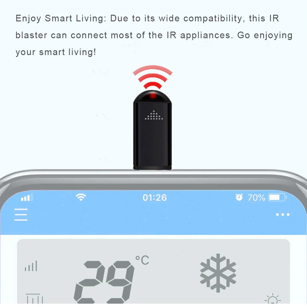 

Type-C Micro USB Smart IR Remote Control Phone APP Mini Adapter Infrared Transmitter For Smartphone For TV Box Air Conditioner