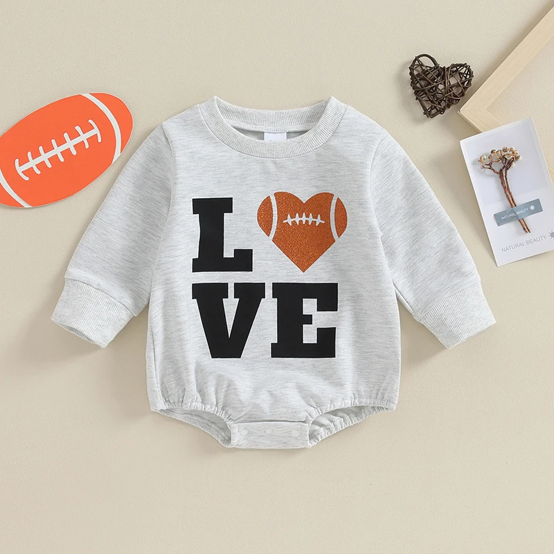 Autumn Newborn Baby Boys Girls Rompers Clothes Heart Shaped Football Print Long Sleeve O-neck Sweatshirts Jumpsuits Costume
Autumn Newborn Baby Boys Girls Rompers Clothes Heart Shaped Football Print Long Sleeve O-neck Sweatshirts Jumpsuits Costume