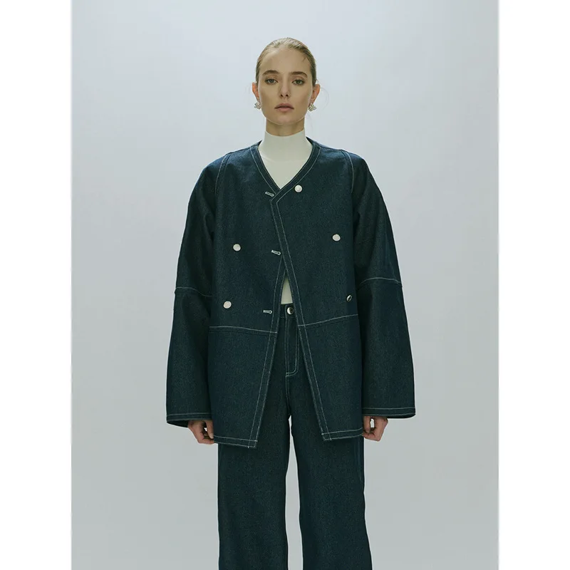 Viktoria Chan High Street Denim Shirt Women 2023 Fall New Casual Commuter Loose Silhouette Double-breasted Long-sleeved Shirt
Viktoria Chan High Street Denim Shirt Women 2023 Fall New Casual Commuter Loose Silhouette Double-breasted Long-sleeved Shirt