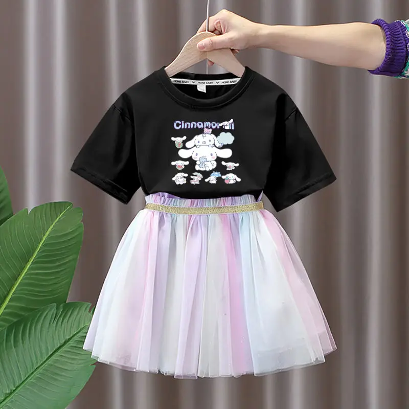 Kawaii Sanrio/комплект с юбкой, Cinnamoroll, новая летняя хлопковая Футболка с рисунком для девочек милое платье принцессы из тюля праздничный подарок из двух предметов
Kawaii Sanrio/комплект с юбкой, Cinnamoroll, новая летняя хлопковая Футболка с рисунком для девочек милое платье принцессы из тюля праздничный подарок из двух предметов
