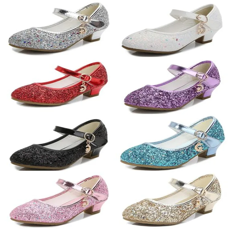 8color Girls High Heels Child's Princess Shiny red Crystal Sandals Fashion Toes Wrapped Sequin Kids dance shoe for Wedding Party 
8color Girls High Heels Child's Princess Shiny red Crystal Sandals Fashion Toes Wrapped Sequin Kids dance shoe for Wedding Party