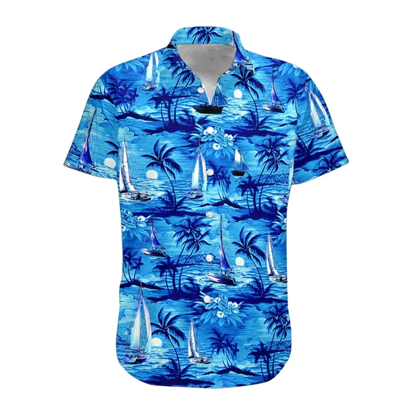 

Гавайская Мужская Повседневная рубашка в Корейском стиле с цветочным принтом и короткими рукавами, летняя пляжная одежда для отпуска, распродажа, дешевая мужская рубашка, одежда