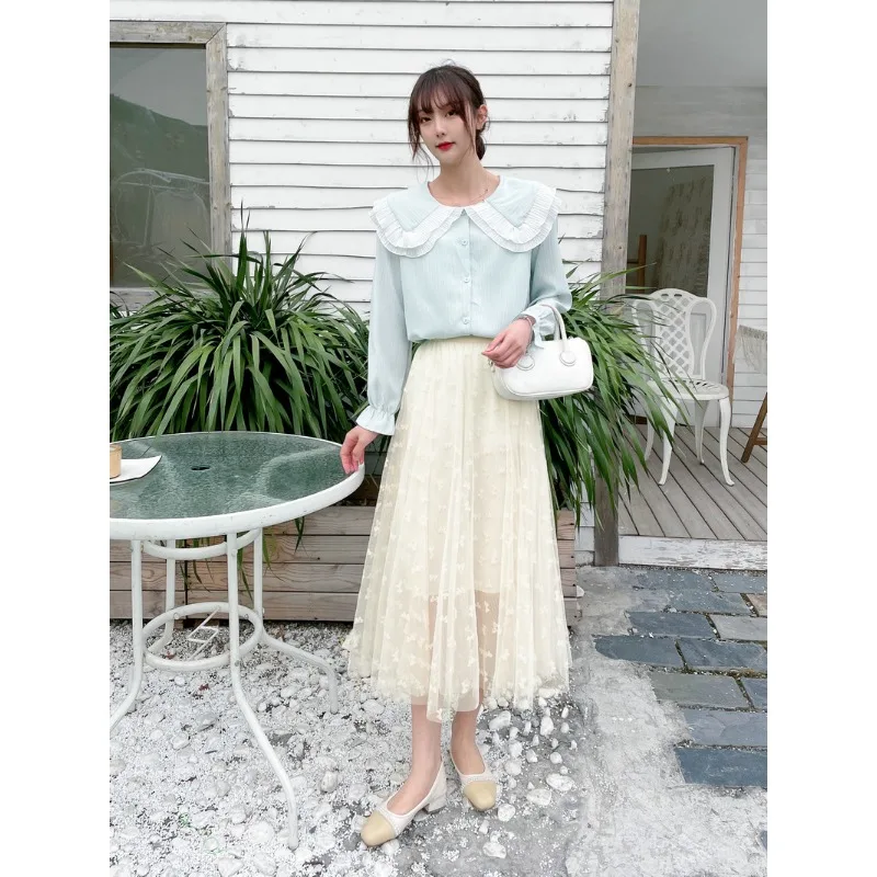 Treutoyeu Flocking Butterfly Tulle Pleated Black Long Skirts for Women High Waist Spring Summer A Line Fairy Skirt Korean Style
Treutoyeu Flocking Butterfly Tulle Pleated Black Long Skirts for Women High Waist Spring Summer A Line Fairy Skirt Korean Style