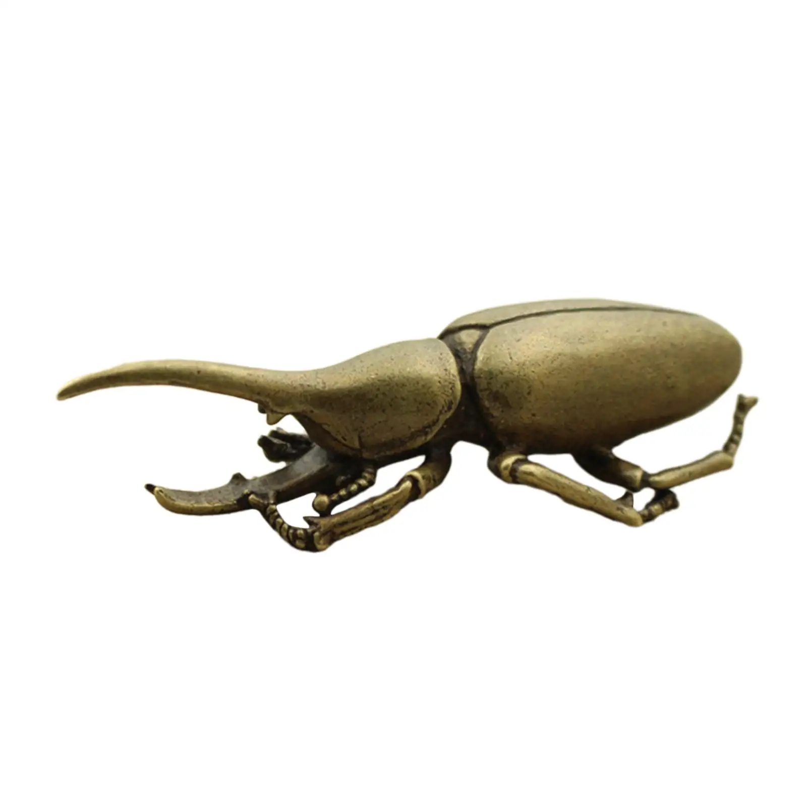 

Animal Figurines Miniature Statue Desk Decoration Japanese Rhinoceros Beetle Decor Brass Artwork Office Gift Desktop Ornament