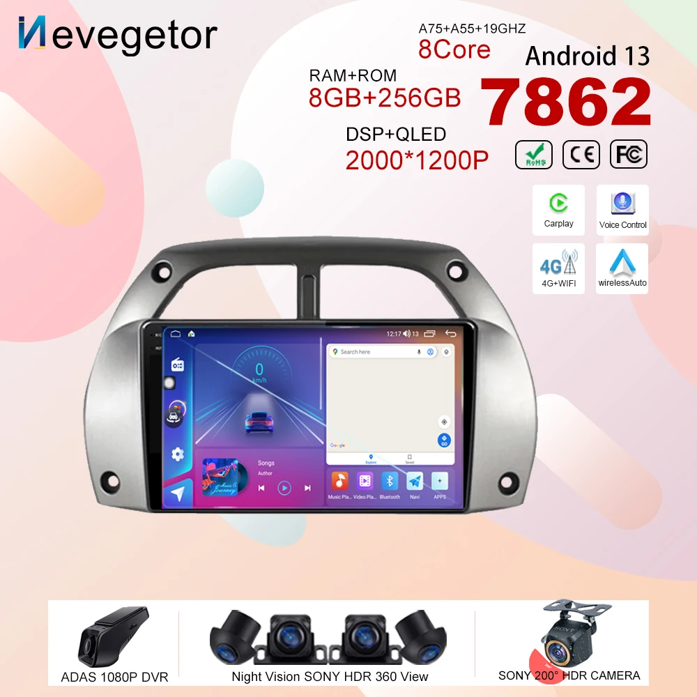 Car Android 13 For Toyota RAV4 2001 2002 2003 2004 2005 2006 Auto Radio Stereo Multimedia Player GPS Navigation High-performance
Car Android 13 For Toyota RAV4 2001 2002 2003 2004 2005 2006 Auto Radio Stereo Multimedia Player GPS Navigation High-performance