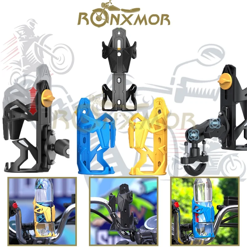 Держатель для напитков RONXMOR, алюминиевый кронштейн с регулируемой высотой, нейлоновый, для большинства мотоциклов и электровелосипедов 
Держатель для напитков RONXMOR, алюминиевый кронштейн с регулируемой высотой, нейлоновый, для большинства мотоциклов и электровелосипедов